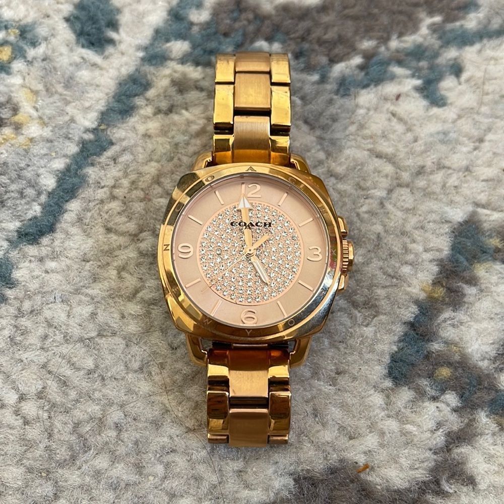 Coach Rose Gold Bracelet Watch with crystals